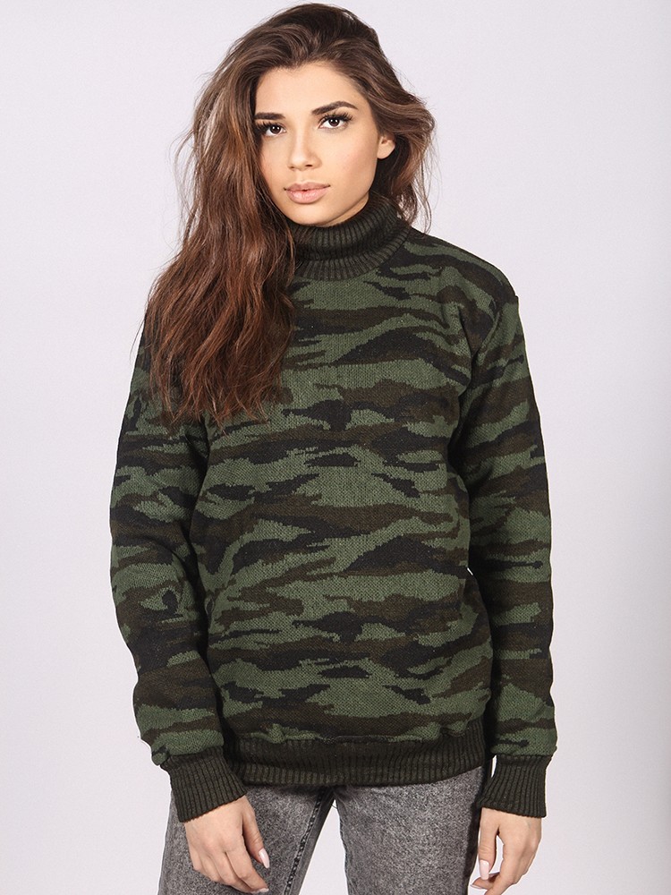 Свитер с удлиненной горловиной (цвета в ассортименте)