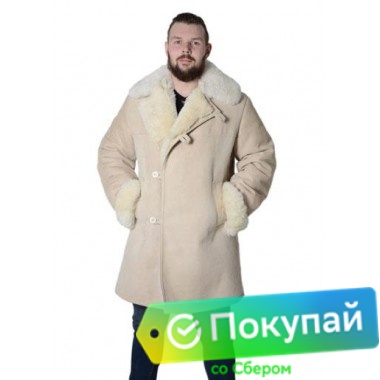 Полушубок Армейский Бекеша белого цвета, прямая
